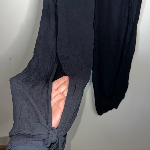 White House Black Market Tie-Front Wrap Beach/Swim Pants Black with Leg Slit Sm - Picture 8 of 15